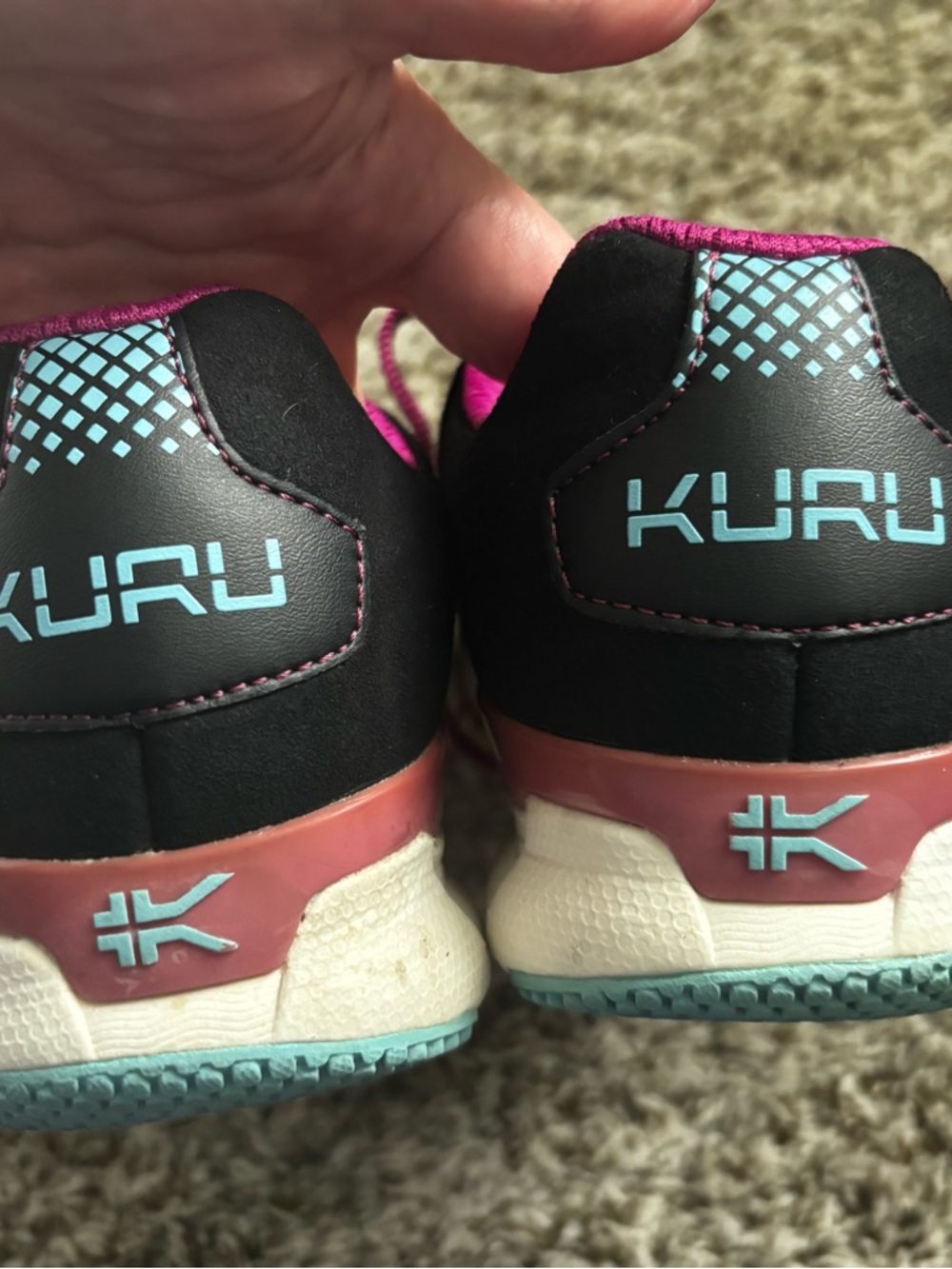 KURU Purple Athletic Sneakers with Aqua Logo Accents 40 sz 9 - Picture 6 of 7